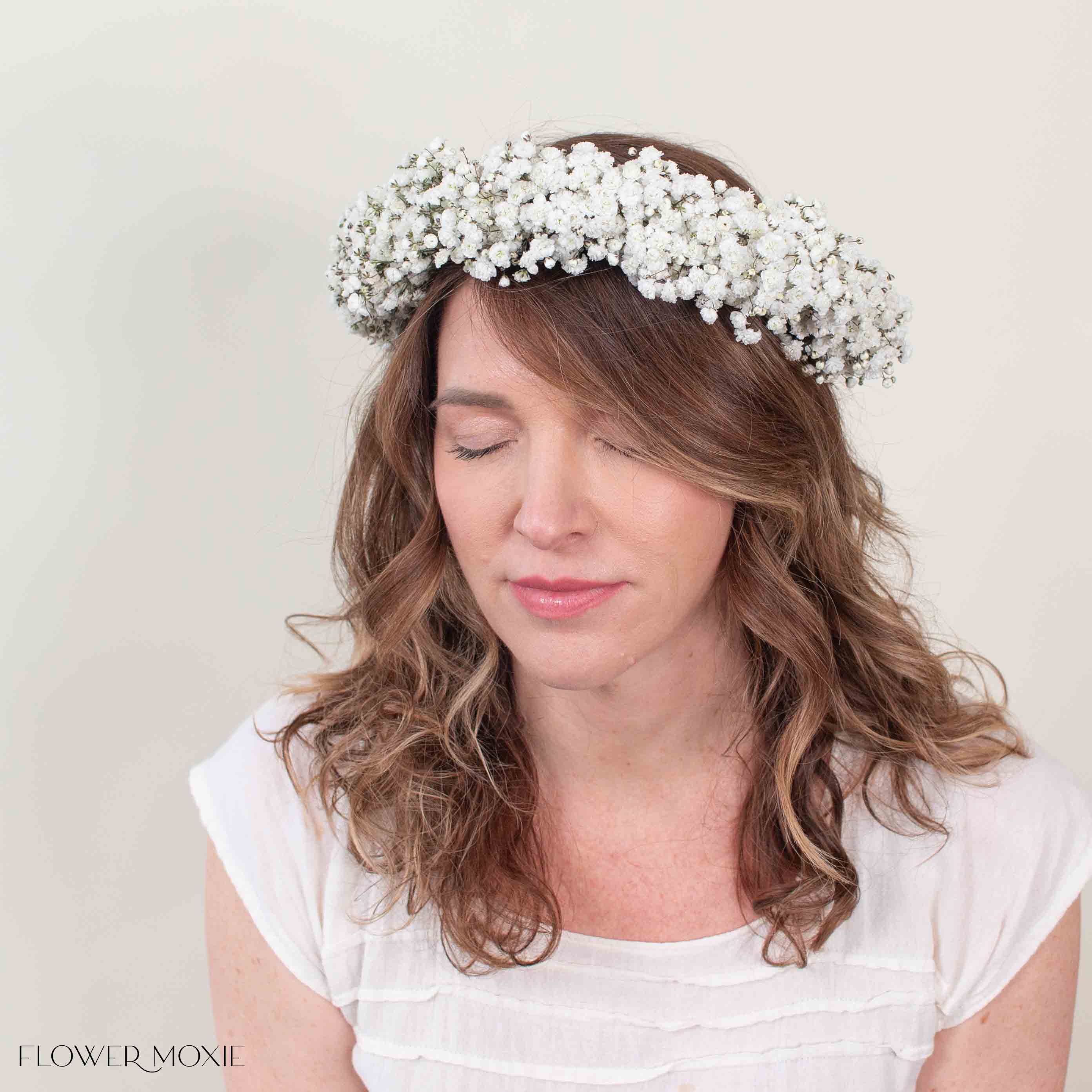 White Baby's Breath Flower Crown